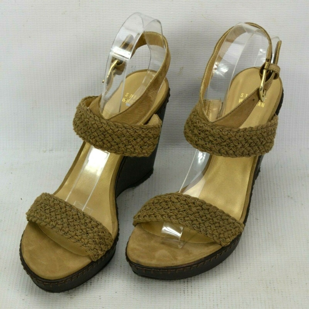 Stuart Weitzman Espadrille Wedge Sandals Shoes 8.5